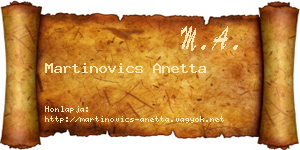 Martinovics Anetta névjegykártya